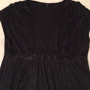 Dressy black short sleeved top